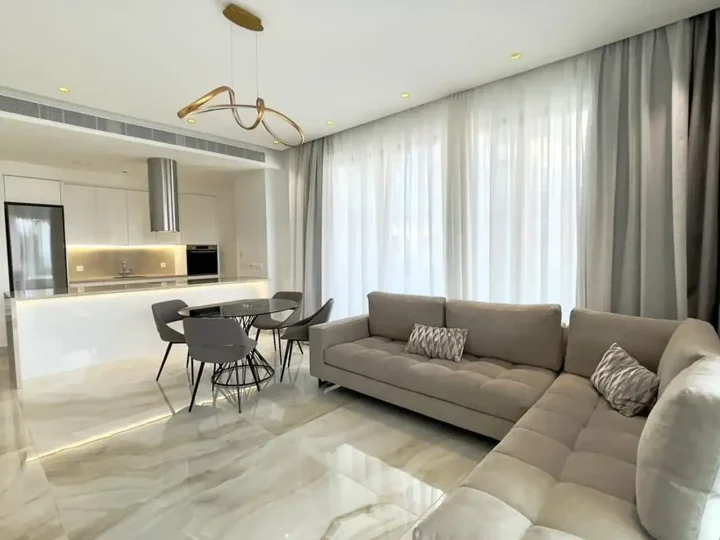 1-bedroom apartments for rent 90 m² in Limassol, Mouttagiaka Tourist Area